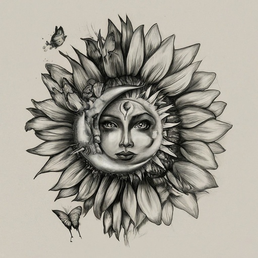 Sun and Moon face image
